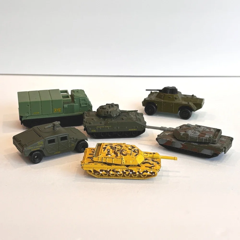 Vintage Matchbox Diecast Military Vehicle Lot Tanks Humvee Missile Launcher 6pc